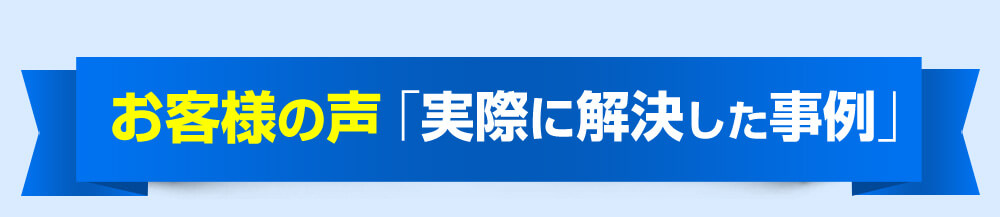 お客様の声「実際に解決した事例」